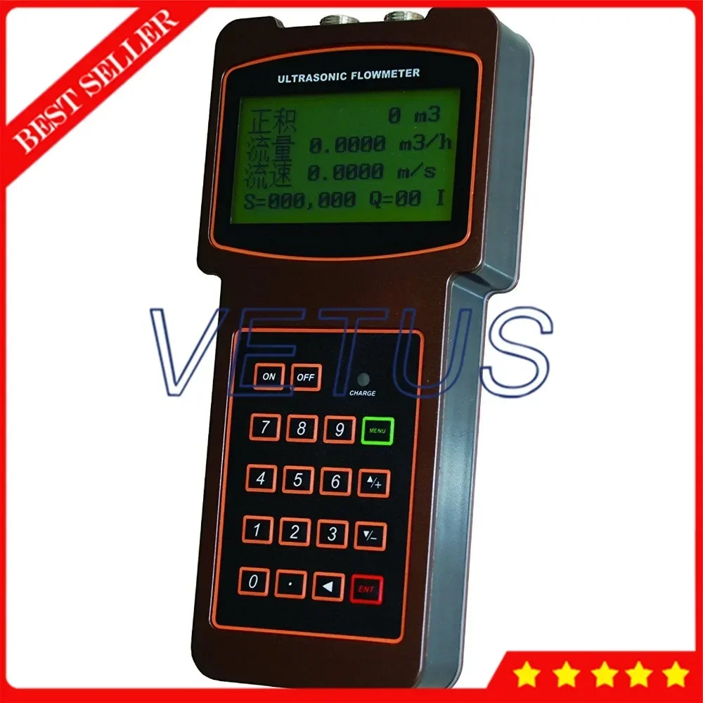 TUF-2000H-TM-1 Handheld Digital Ultrasonic Water Flow Meter Flowmeter for DN50 To 700mm Pipe Size -40 90 Degree