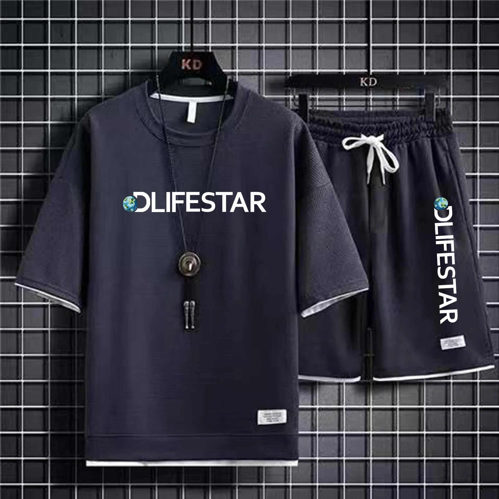 Tracksiut Men Printed Sets 2023 Men's T-shirt Suit Sportswear  Breathable Clothing T-shirt + Shorts Men's Summer Sports Jogging