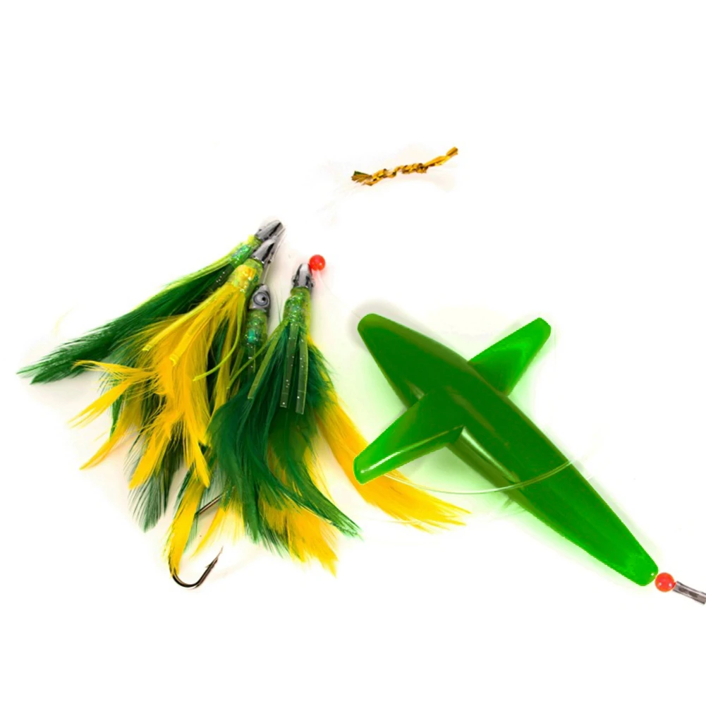 

Jigs Fish Lure With Stainless Steel Hook Assorted Colors Rigged Tuna Lure With Bird Teaser High Quality Durable