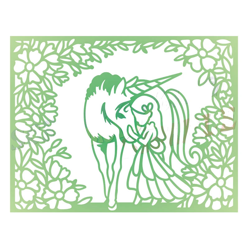 

2022 New Metal Cutting Dies Unicorn's Rest Background Decor Scrapbooking for Paper Making Frame Card Craft Supplies No Stamps