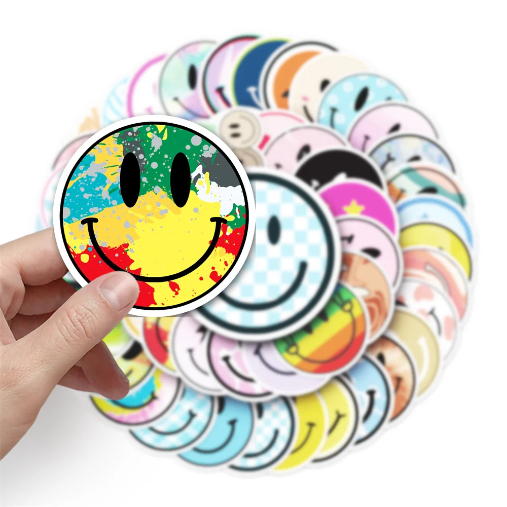 

50pcs Smiling Face Cartoon Stickers For Scrapbook Laptop Phone Stationery Vintage Smiley Sticker Book Scrapbooking Supplies