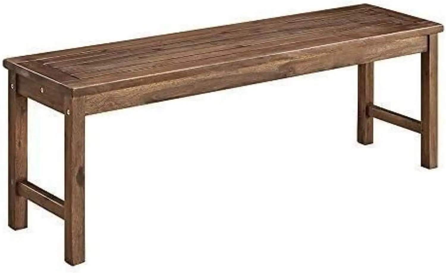

Modern Solid Acacia Wood Slatted Bench, 53 Inch, Brown
