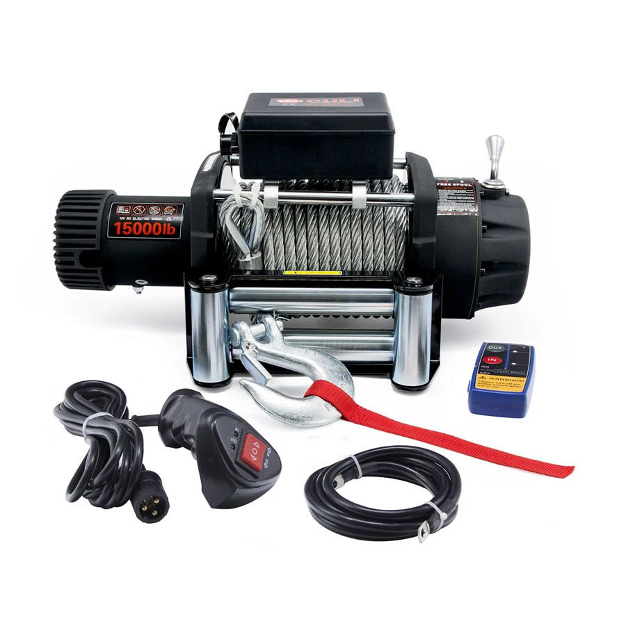 

Off road recovery 12V/24V 4*4 car electric winch 15000lbs with steel rope
