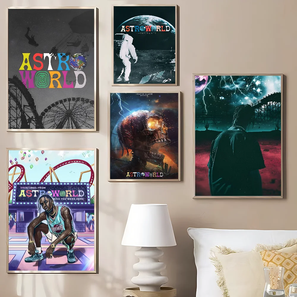 Самоклеящийся художественный постер Travis Scott Rodeo Astroworld ретро наклейка из