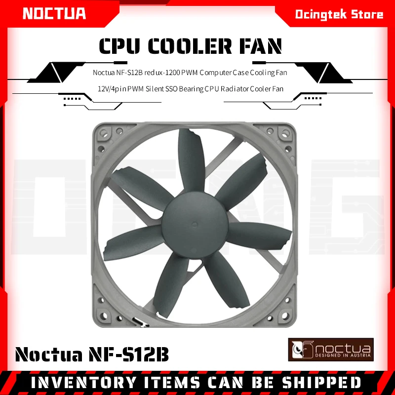 

Noctua NF-S12B redux-1200 PWM Computer Case Cooling Fan 12V/4pin PWM Silent SSO Bearing CPU Radiator Cooler Fan