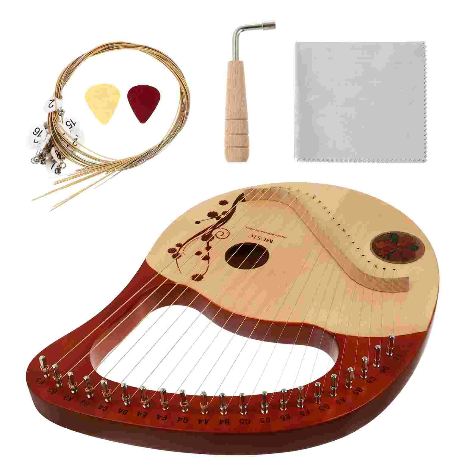 21 String Lyre 21 String Harp String Instrument Metal String Lyre Harp Solid Wood Ancient Style Lyre Harp Spruce Retro Harp