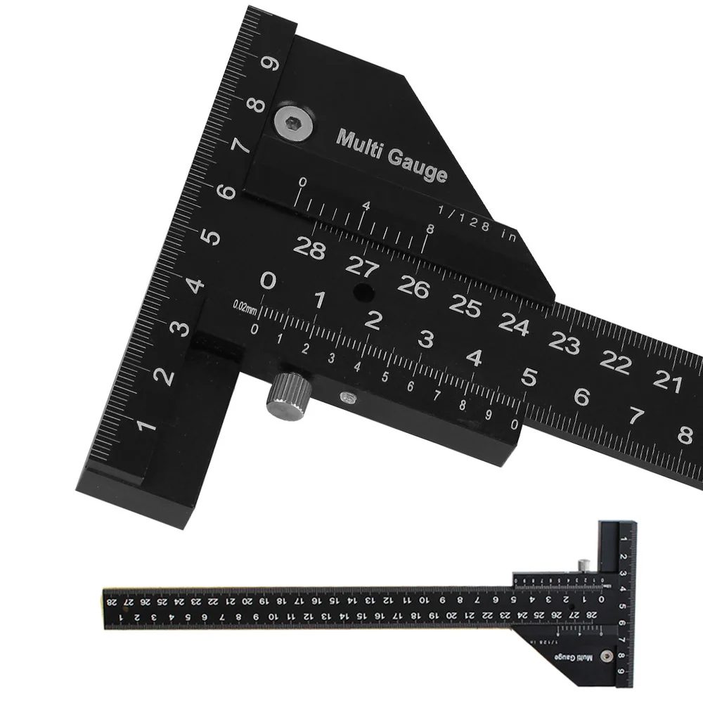 

High-Precision Scale Ruler T-type Aluminum Alloy Scribe Rulers Multi Woodworking Scribing Gauges Carpenter Measuring Tool