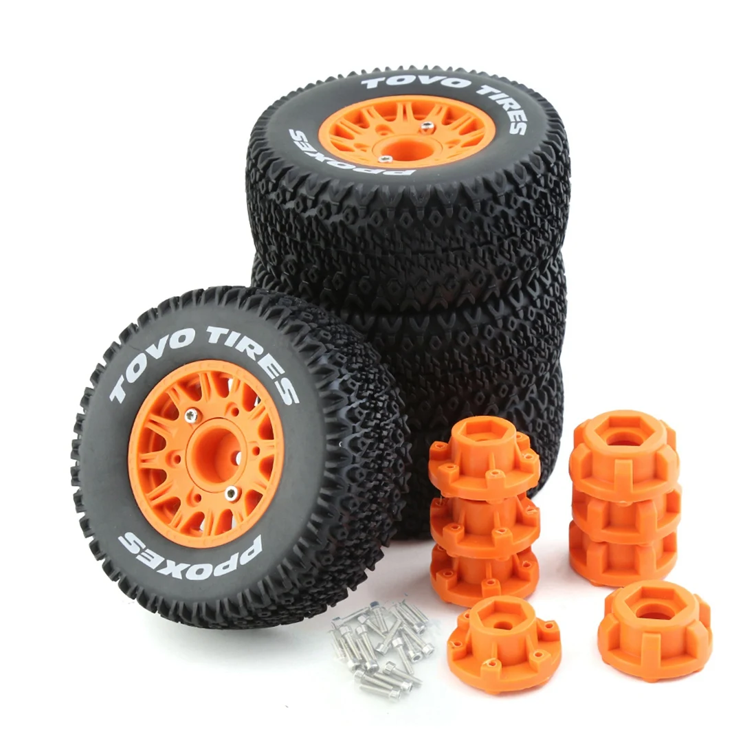 

4Pcs 112mm 1/8 1/10 Short Course Truck Tire Tyres Wheel with 12 14 17mm Hex for Traxxas Slash Arrma SENTON VKAR RC Car 2