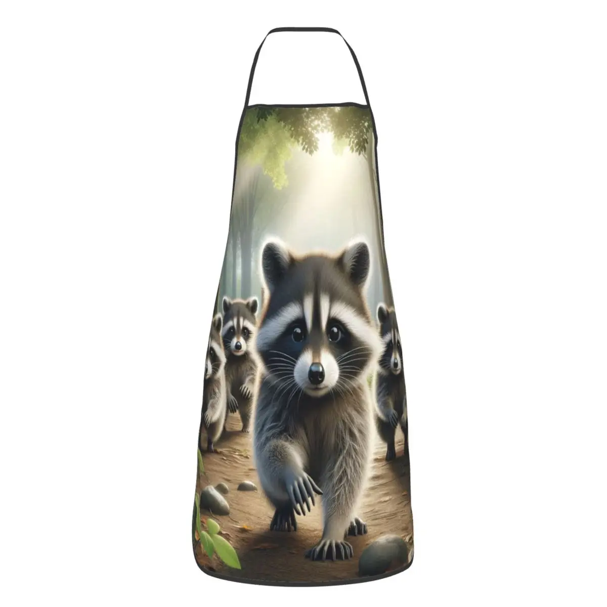 На заказ унисекс забавный енот кухонный фартук шеф-повара для приготовления пищи