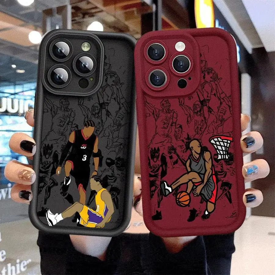 Basketball Phone Case for Apple iPhone 16 11 13 15 12 14 Pro Max 7 XR X XS Mini Plus 8 SE Silicone Cover