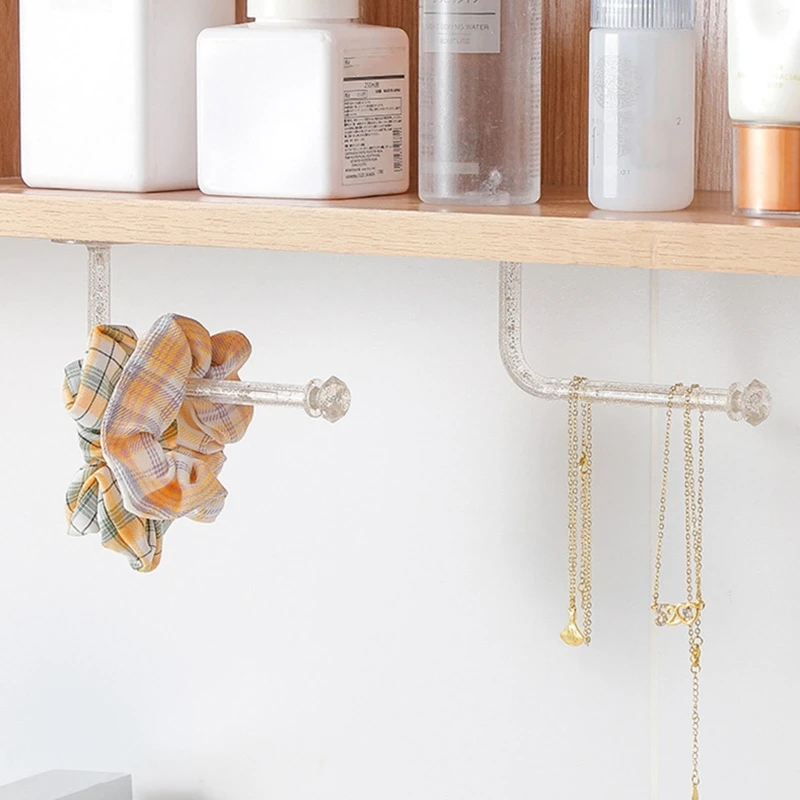 

23GF Adhesive Scrunchie Holder DIY Hair Accessories Organizer Clear Wall Hooks Scrunchy Storage Stick Headband Hairband Hair for