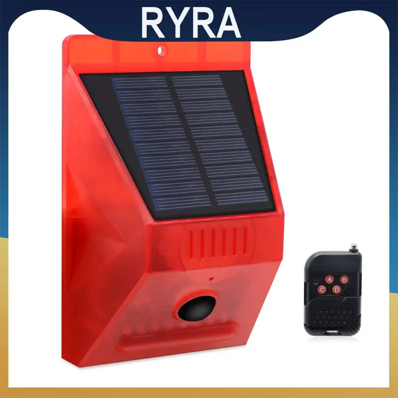 

Solar warning light LED Sound Alert Flash Warning Sound 110 remote alarm orchard anti-theft alarm Alarm System for Farm