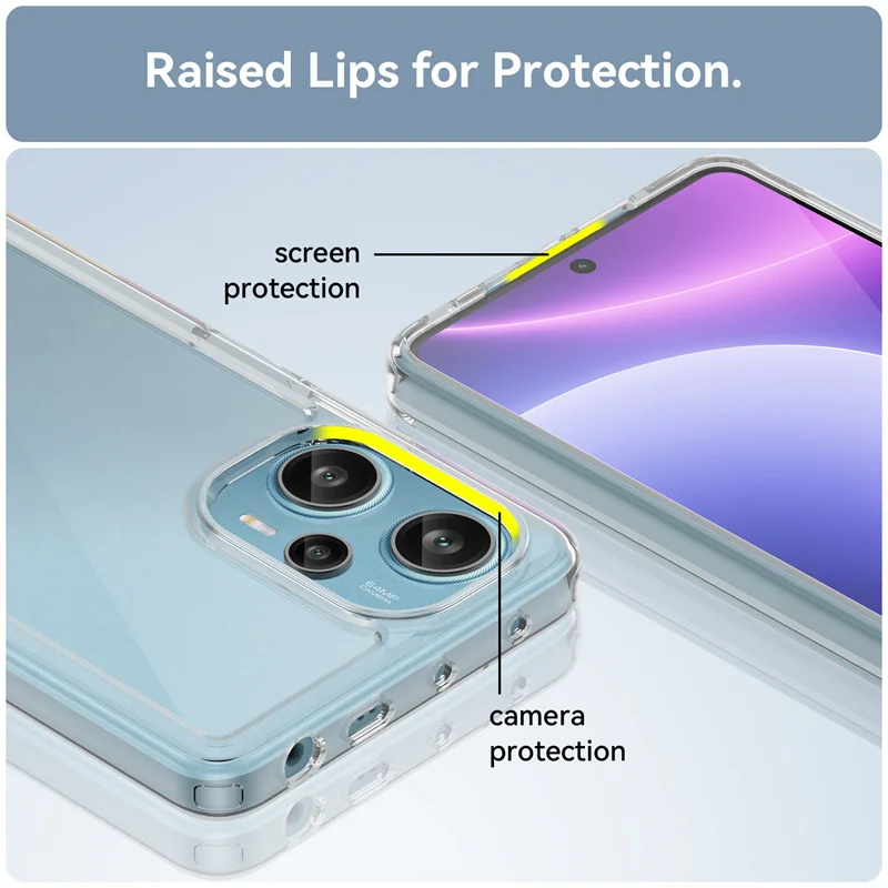 For Poco F5 Case Cover Poco F5 Capas Coque New Phone Bumper Bak Shockproof Colour Frame Transparent Clear Fundas Poco F5 F 5 Pro
