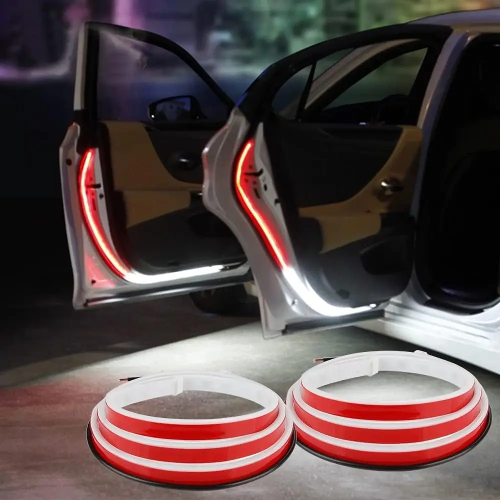 

2Pcs Car Door LED Strip Lights Flashing Lights Safety Auto Car Accessories 120cm Welcome Decoration Ambient Lamp 12v
