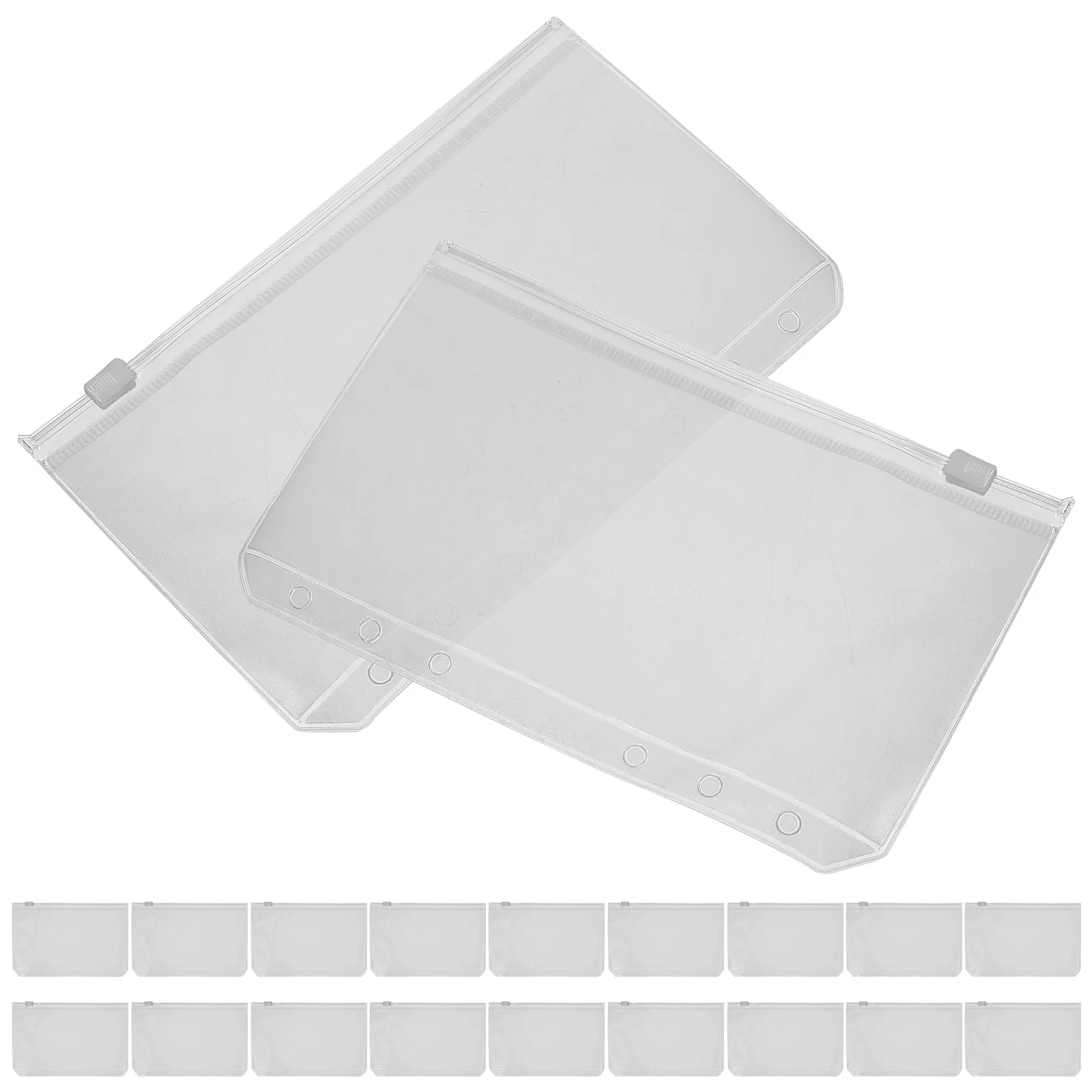 

20 шт., Многоразовые прозрачные конверты из ПВХ, на молнии