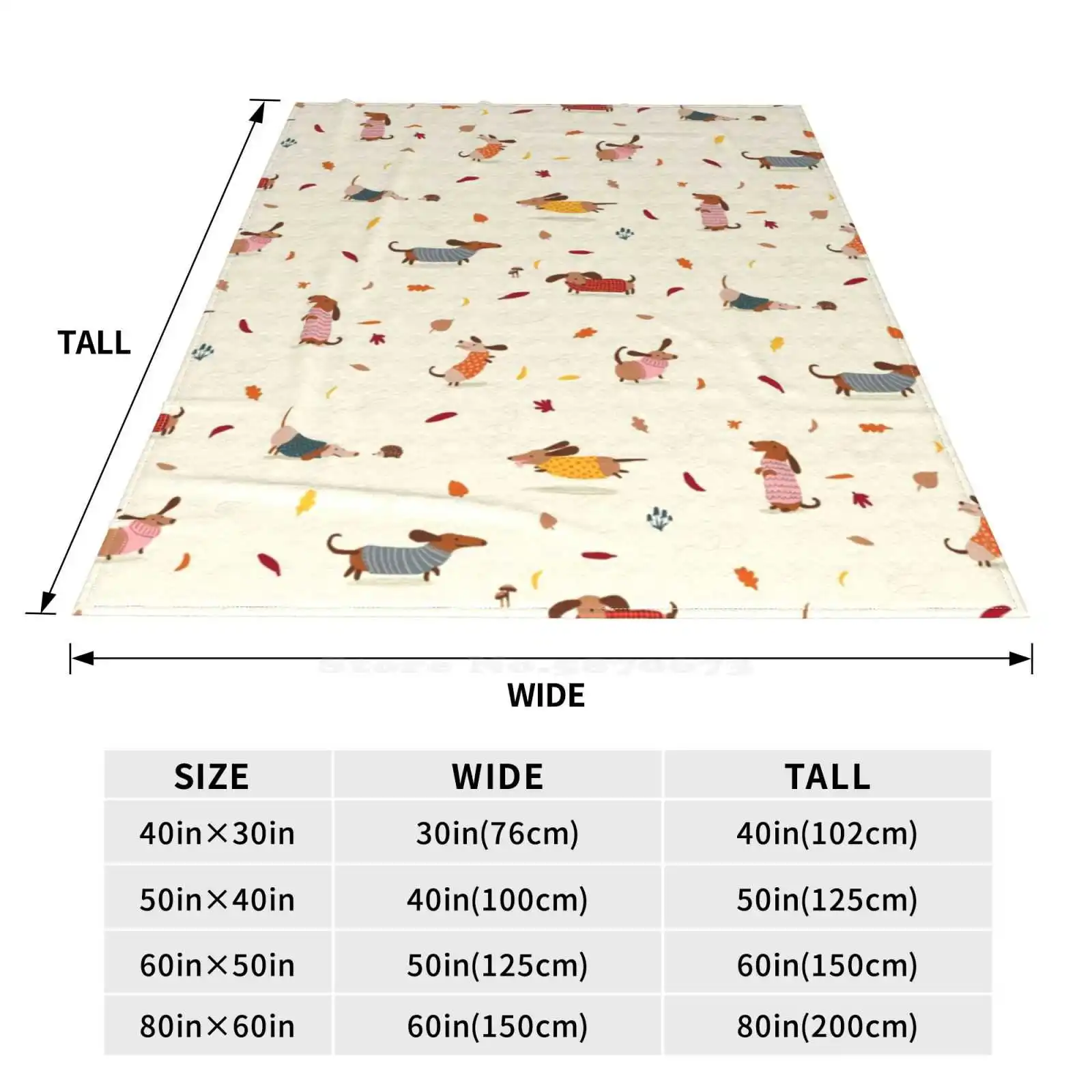 Милые свитера Dachshunds на зиму с осенними листьями мягкое теплое тонкое одеяло