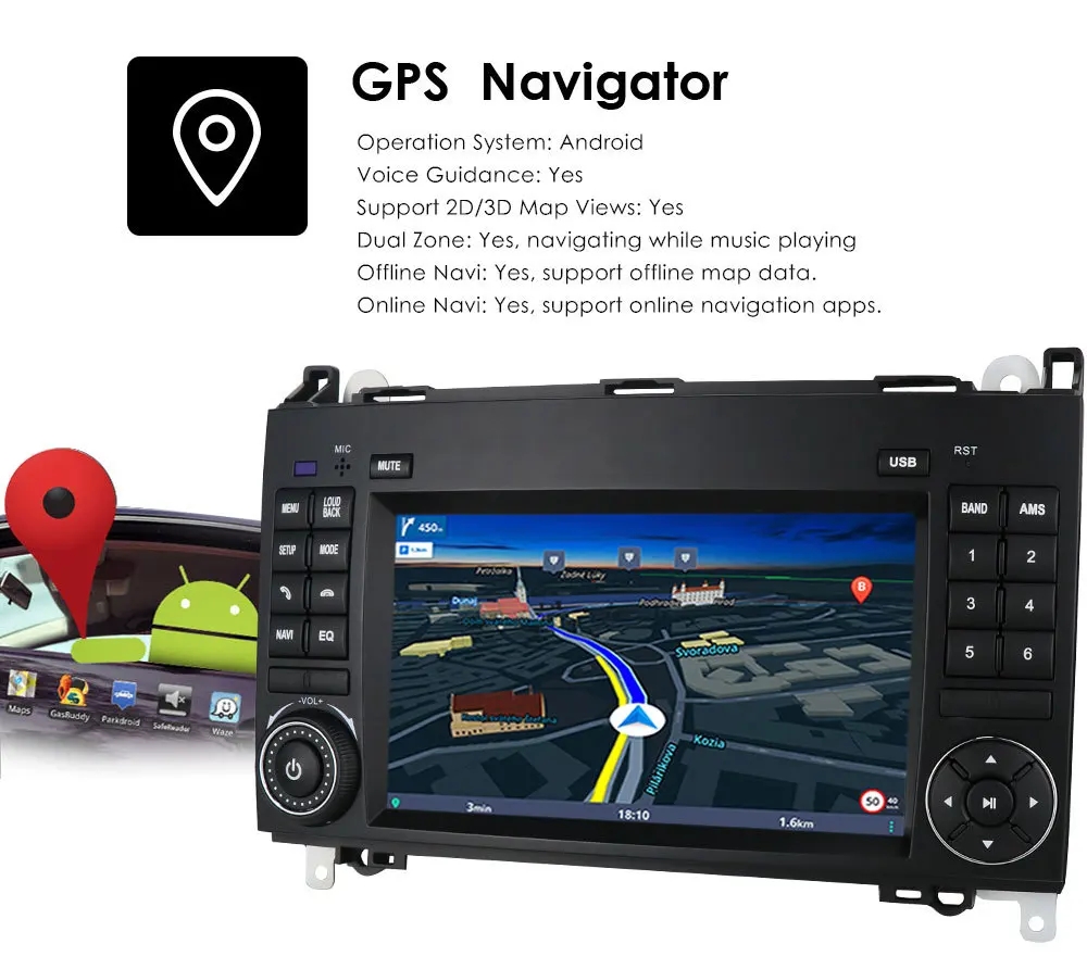 Радио-навигация Android для Mercedes/Benz/ A-class W169 2004-2012 B-class W245 V- W639 spinter W906 W209 W315 Wifi bluetooth -