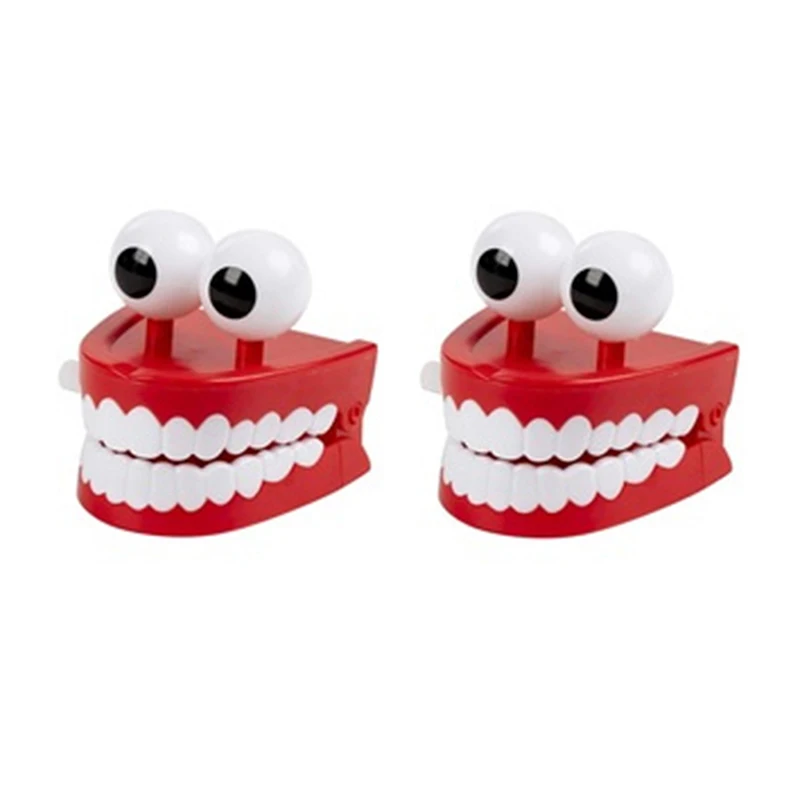 

1PC Novelty Dentures Wind-up Fun Toy Teeth Clockwork Beating on the Chain Classic Toys Funny Model Toys Kids Gifts