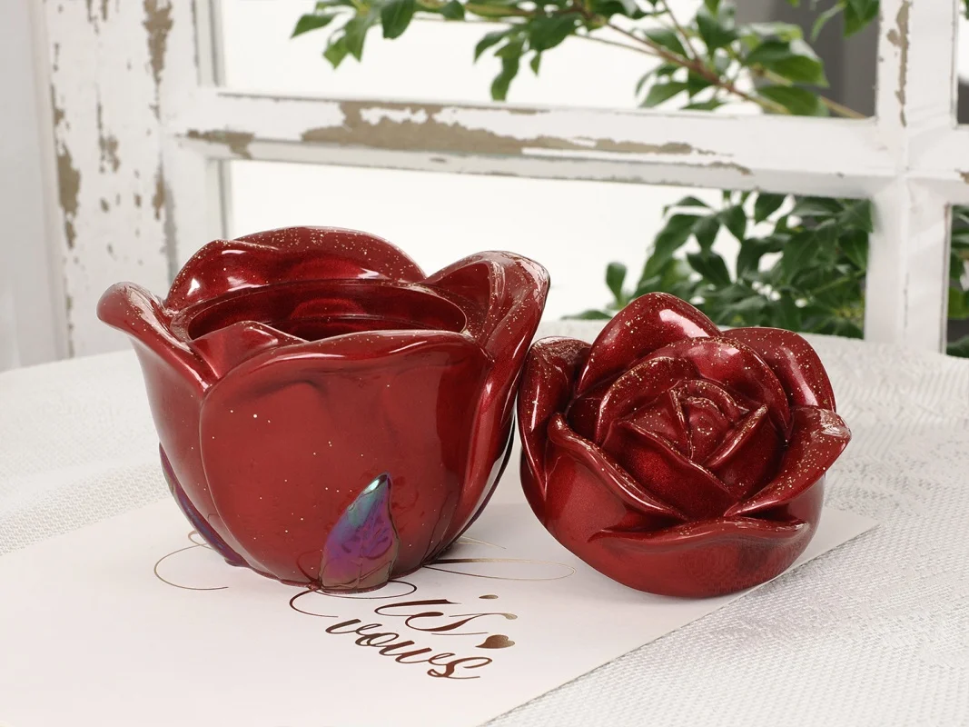 3D банка для хранения розы Фотополимерная форма искусственный кристалл с крышкой