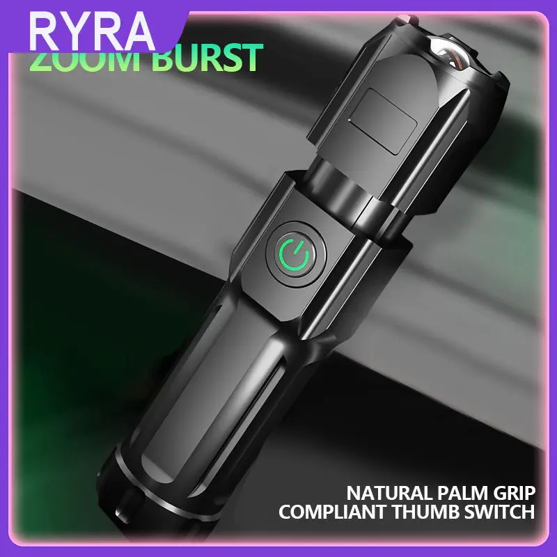 

Outdoor Lighting Lamp Portable Usb Charging Flashlight Rechargeable Long-range Flood Led Focusing Flashlight Lighting Flashlight