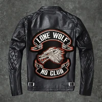 lone wolf embroidery patch motorcycle knight personalized leather jacket vest back decoration badge diy hand sewing 3135cm