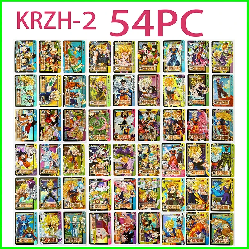 Фото Коллекционные карточки Dragon Ball: Игры и игрушки для мальчиков, настольные игры, подарки на день рождения, DIY аниме-карточки с Андроидом 17 и Сон Гоку, премиум-карты с фольгой, 54 шт. №1
