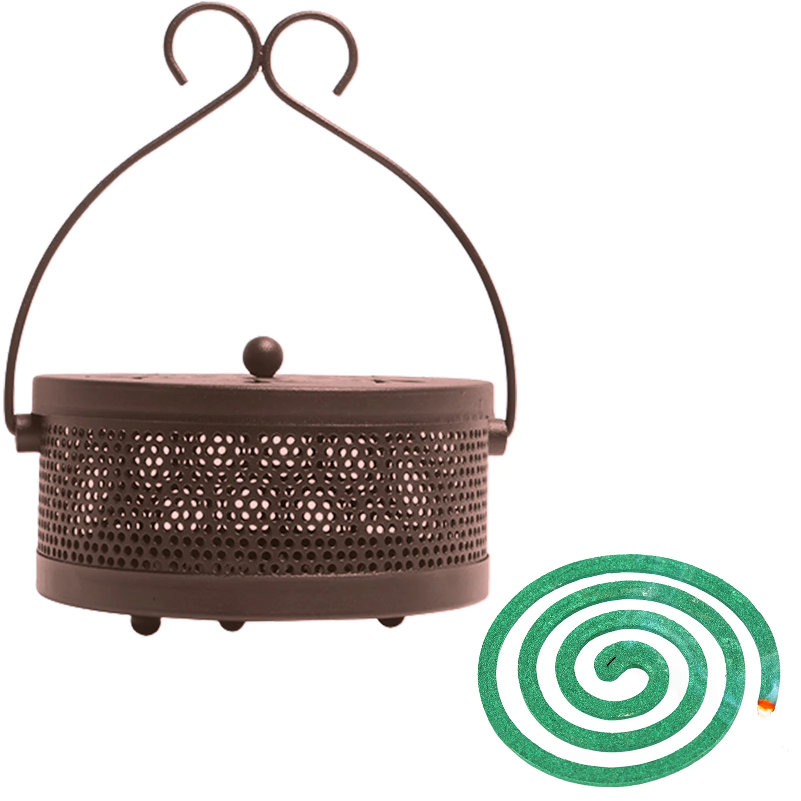 

Metal Mosquitoes Coil Holder Metal Mosquitoes Coil Holder With Handle Round Metal Incense Box For Home Outdoor Use