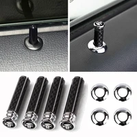 4pcsset new aluminum alloy carbon fiber car inner door lock knob pull pin cover security anti theft universal auto accessories