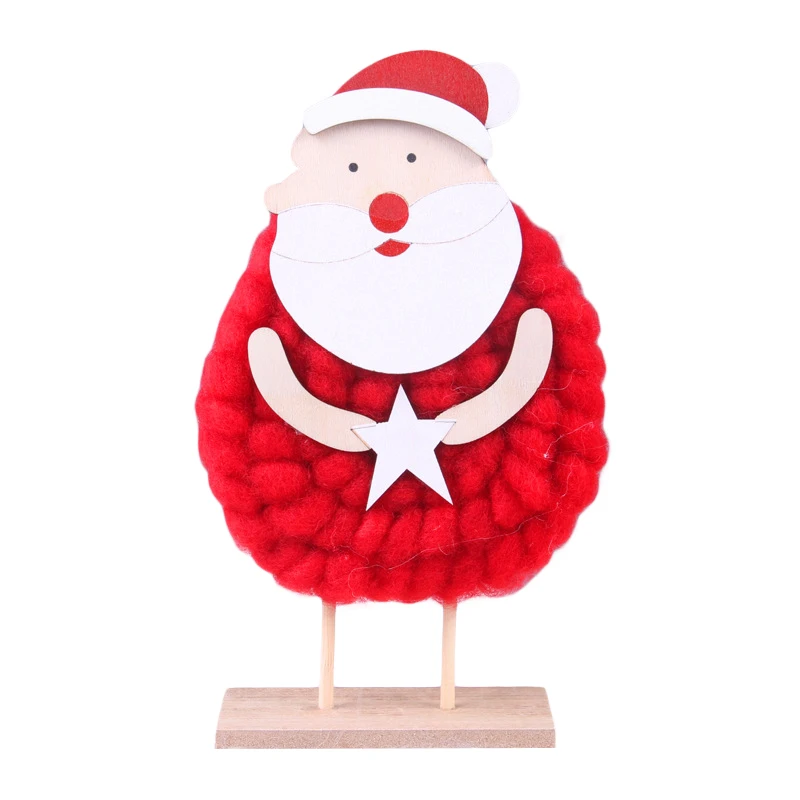 

Christmas Wool Felt Ornaments, Cute Santa Snowman Elk Figurines Table Centerpieces for Home