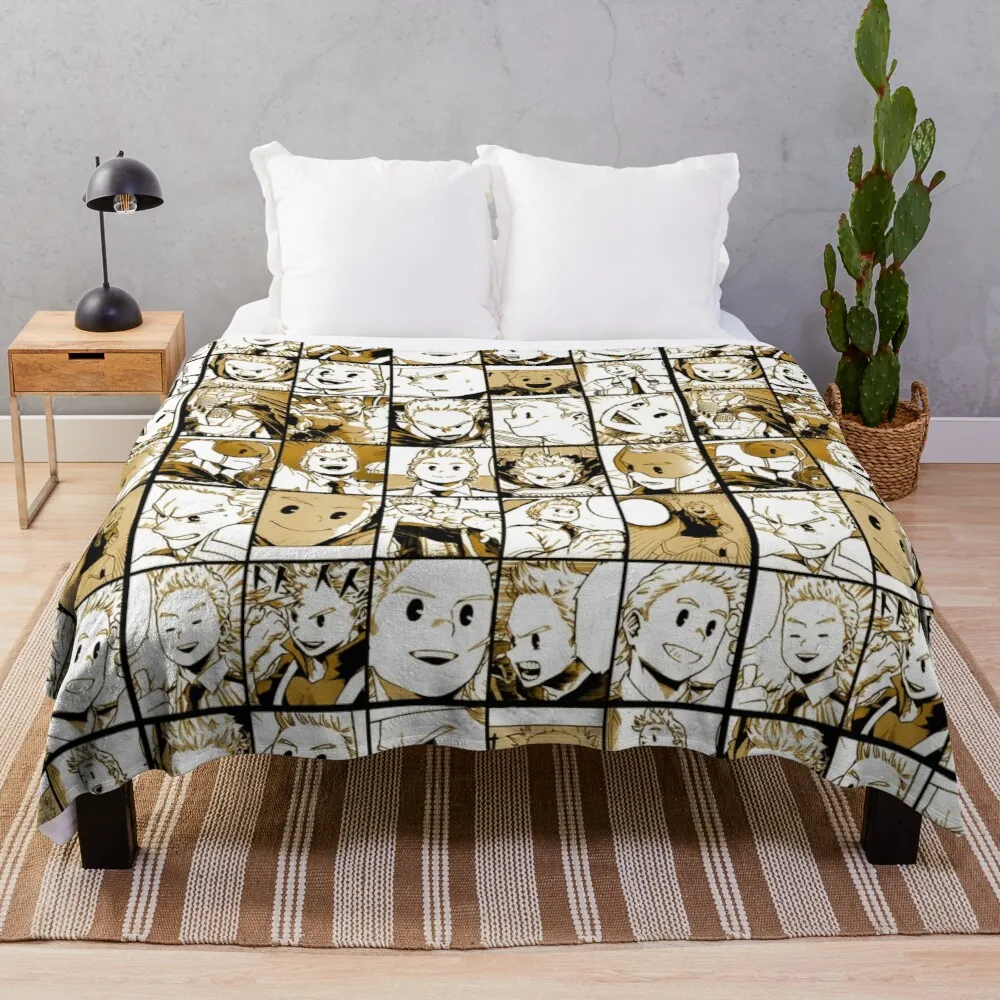 

Mirio Togata Collage color version Throw Blanket hairy blankets quilt blanket luxury blanket