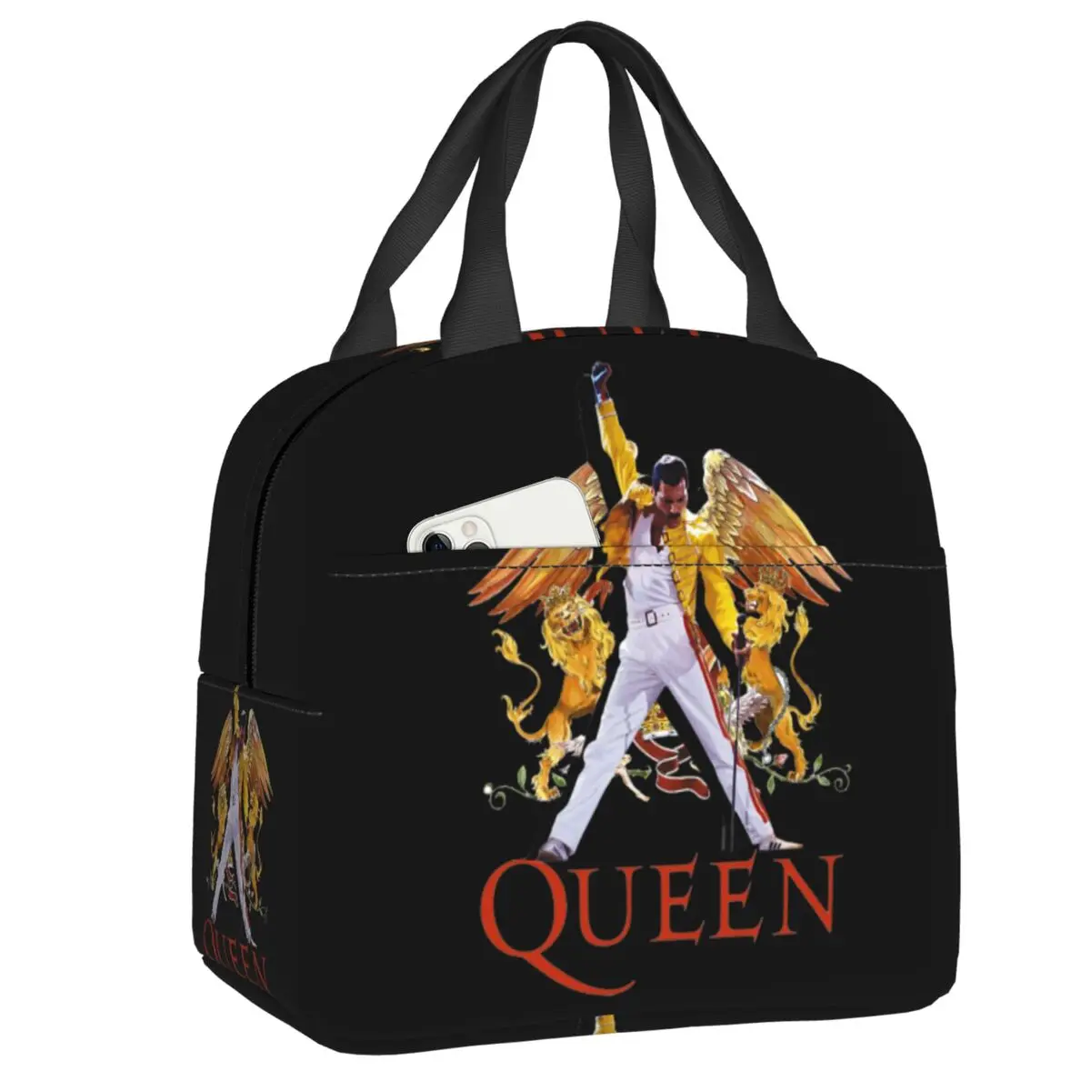 

Rock Band Queen Freddie Mercury Lunch Bag Women Cooler Thermal Insulated Lunch Box for Kids School Children Food Picnic Tote