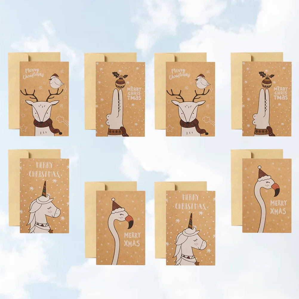 

12Pcs Blessing Cards Kraft Paper Cards Christmas Cards Party Supplies Wish Cards Greeting Cards for Christmas