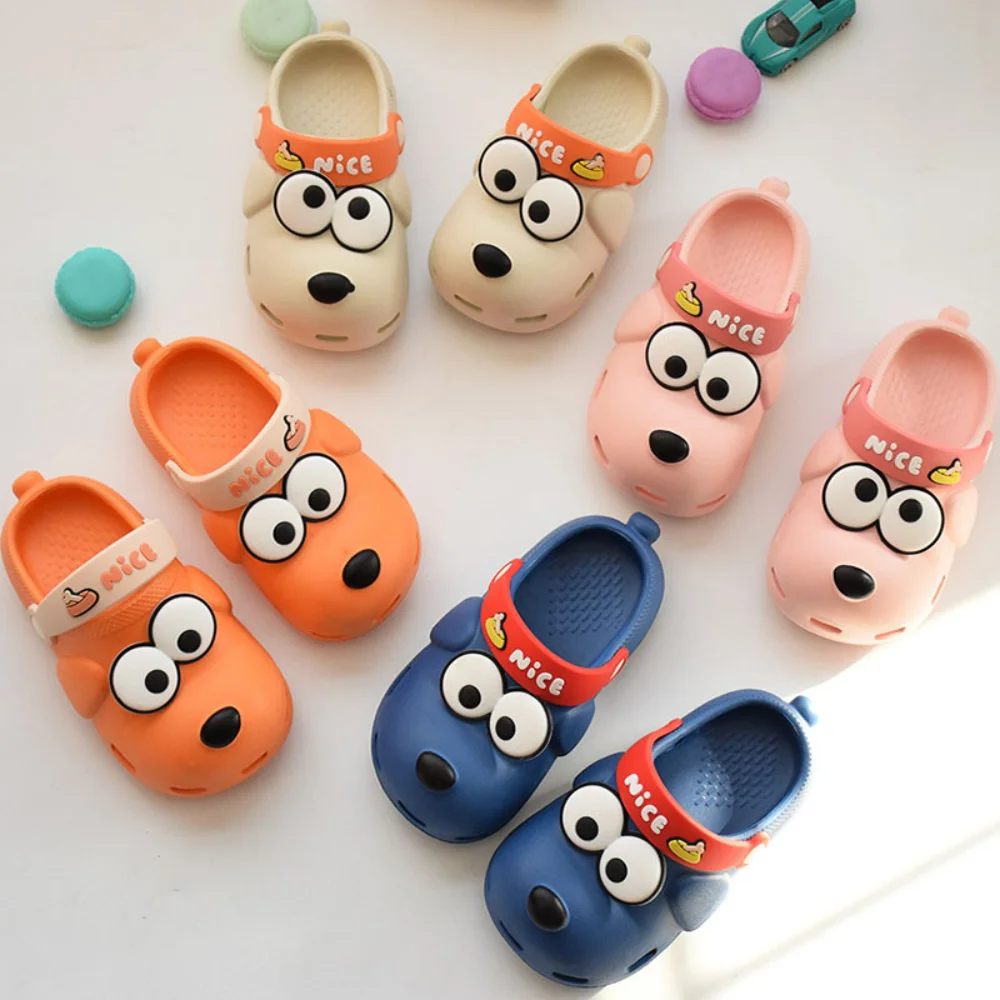 

Cute Puppy Cave Slippers Summer Boys and Girls Soft Sole Non-slip Hole Sandals Baby Outside Wearing Sandals Slippers Two Scenes