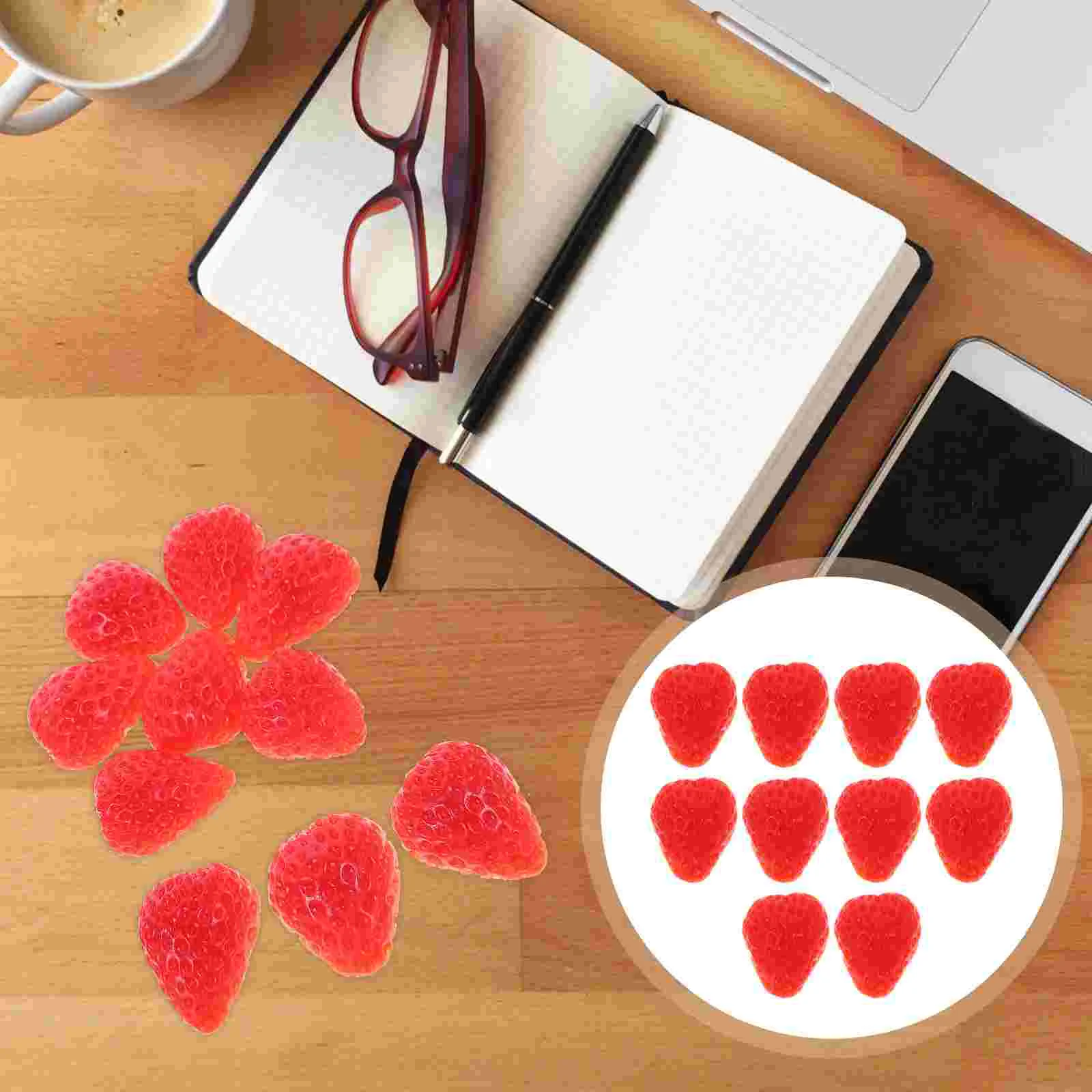 

10 Pcs Artificial Fruits Toy Simulation Strawberry Fake Slice Artificial Model Pvc Decoration Toy Photography