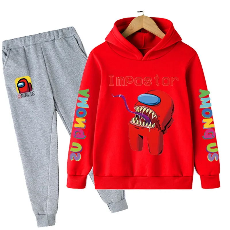 

Boys Girls Clothes Baby Winter Among Us Set Print Long Sleeve Hoodies + Pants For Children 2 PCS Video Game Outwear 4-14 Years