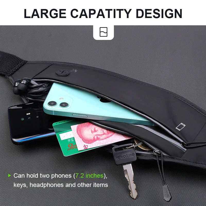 Waist Belt Running Bags Women Sports Fitness Waterproof for Money Card Phone Holder Men Jogging Accessories Bike Pouch Pack