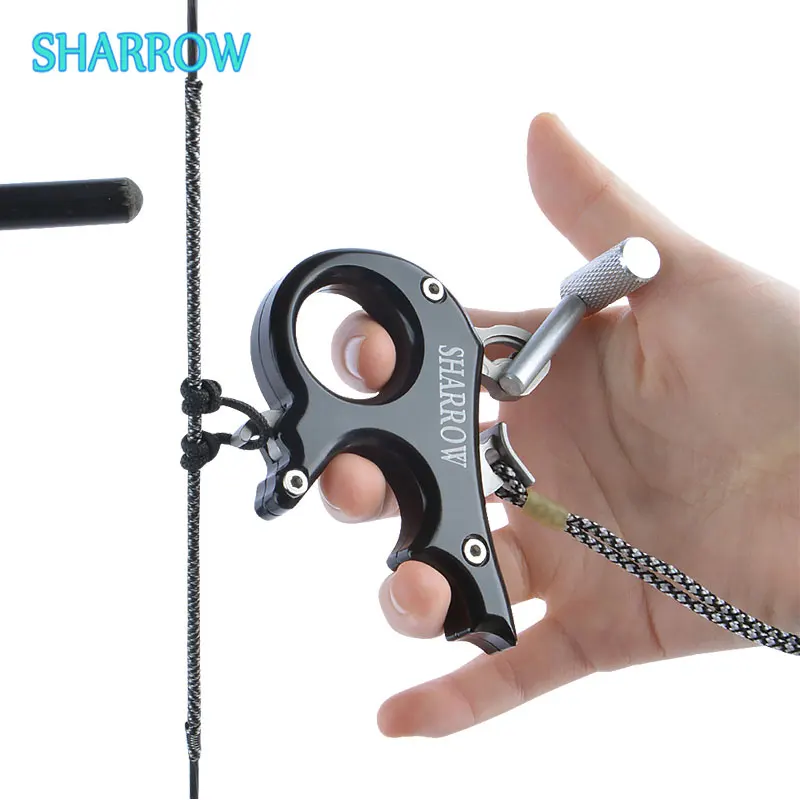 

3 Finger Compound Bow Release Archery Caliper Release Aid Aluminum Alloy Grip Thumb for Bow and Arrow Hunting Accessories