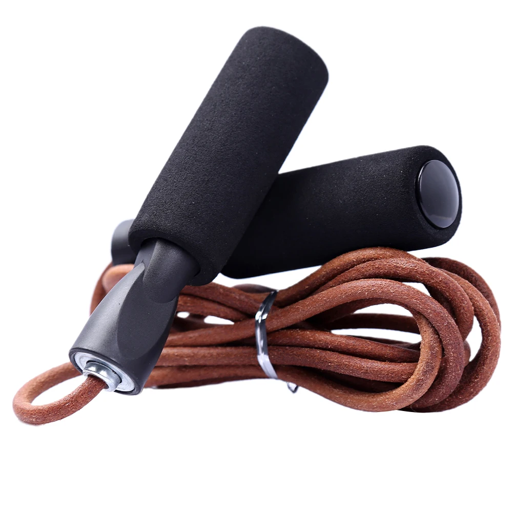 

PU Leather Jump Rope Adjustable Length Bearing Fitness Equipment Non Slip Handle Adult Boxing Lose Weight Speed Training