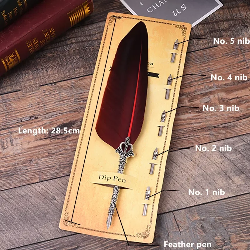 

Перьевая ручка в стиле ретро, многоцветная карандаш с косыми перьями, перьевая ручка с 5 стержнями, инструменты для письма, офисные и школьны...