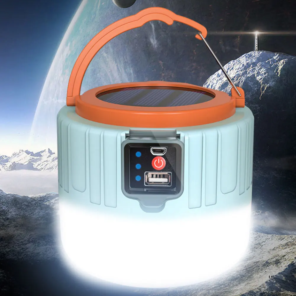 

280 Watts Solar LED Camping Light Outdoor Waterproof Portable Lantern Flashlight USB Rechargeable Night Light For BBQ Hiking