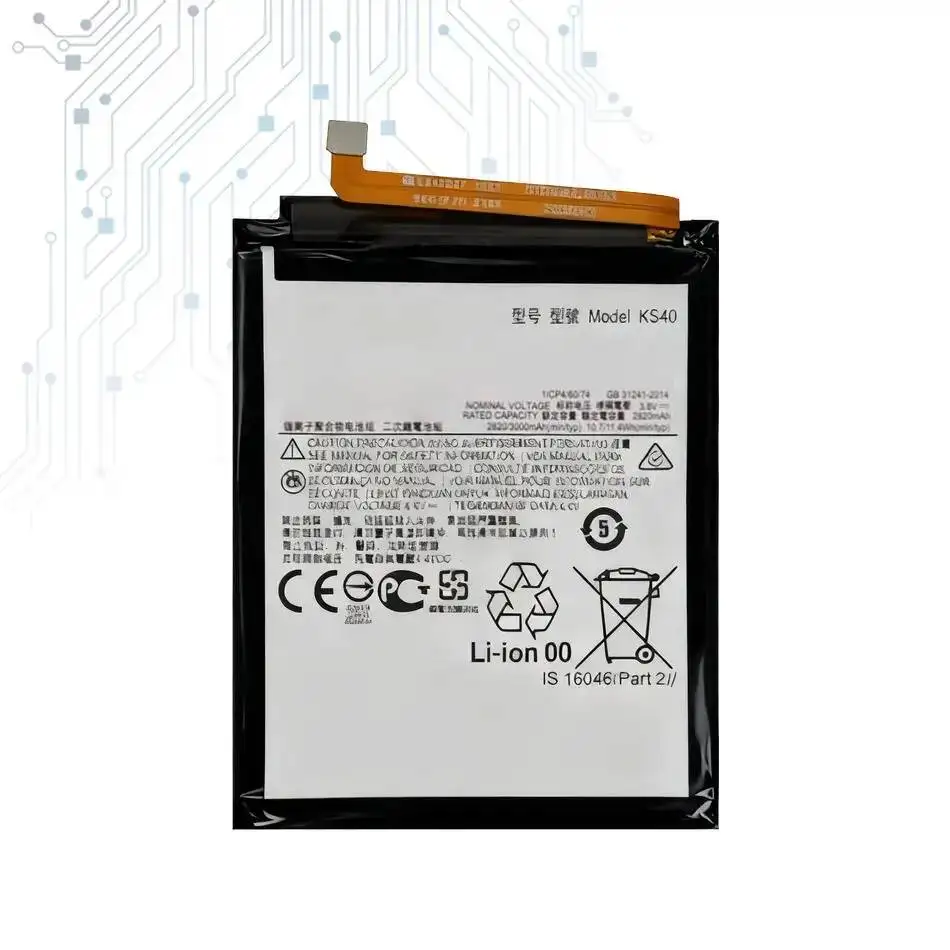 Фото Аккумулятор для мобильного телефона KS40 3000 мАч для Motorola Moto E6 Play XT2029 XT2029-1 (версия для США), правый разъем, левый разъем №3