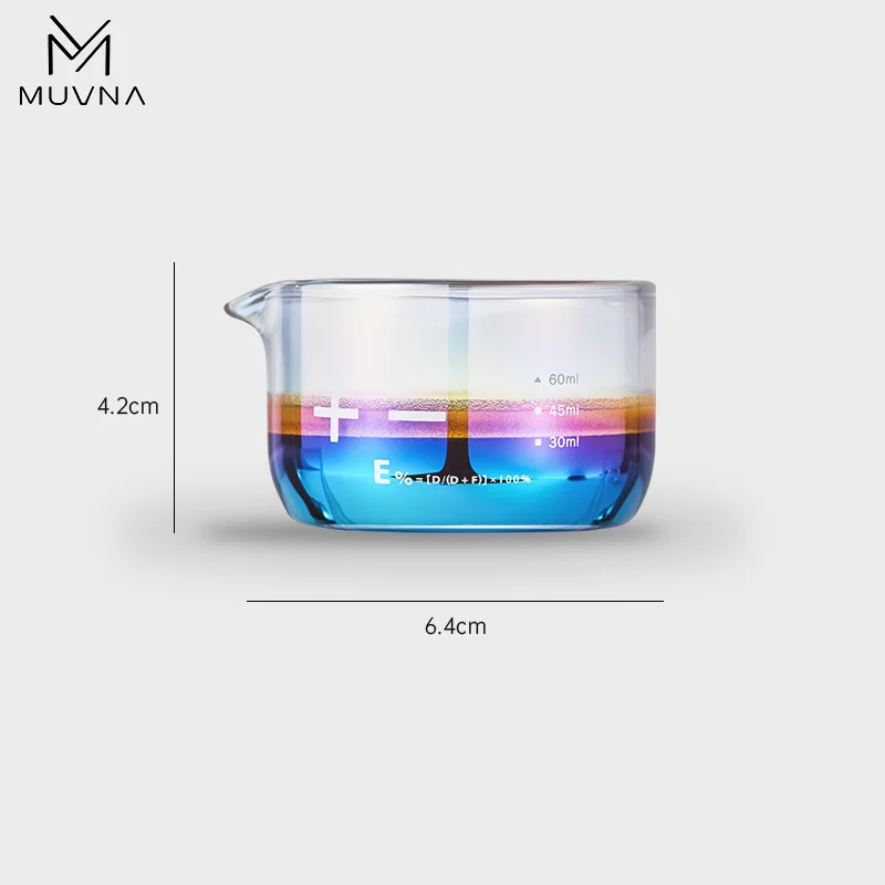 

MUVNA мерные чашки для кофе эспрессо, красочное стекло, 100 мл, со шкалой, измерительные инструменты для дома и кухни