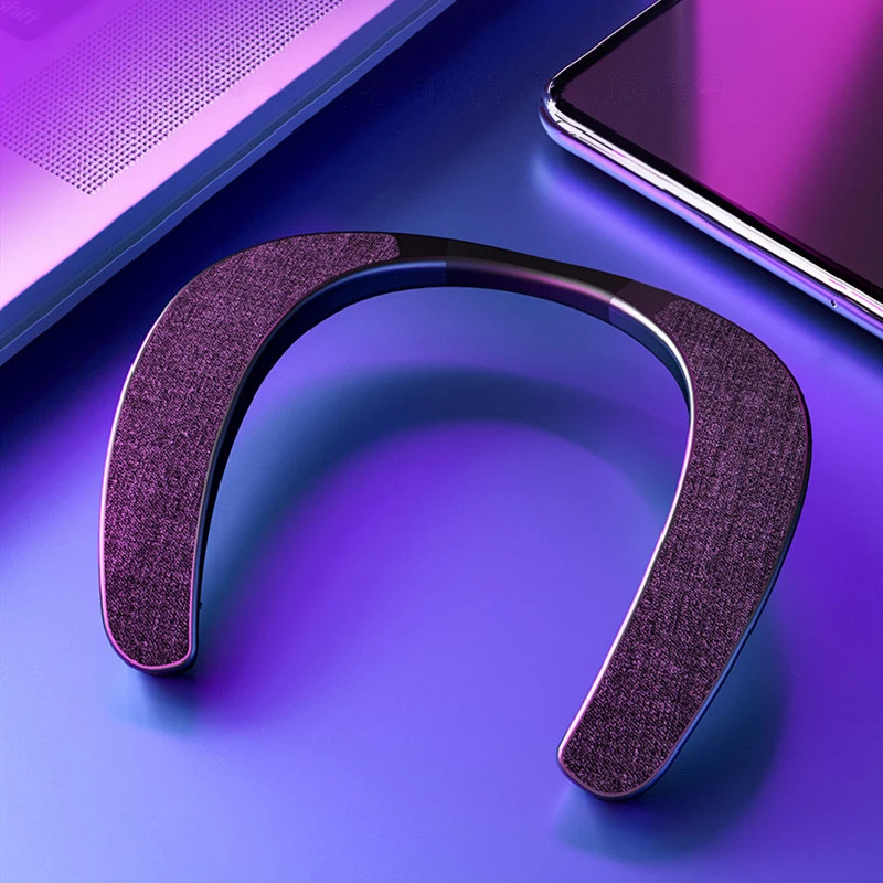 

Neck Mounted Bluetooth Speaker Hifi Wearable Bluetooth Neckband Gaming Surround Sound 3D Stereo Music Outdoor Speakers