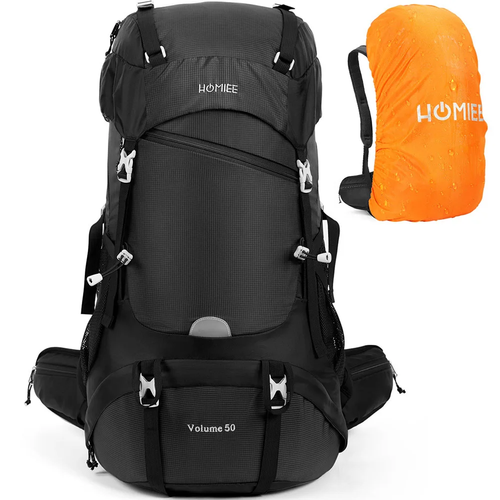 

HOMIEE Outdoor Sports Backpack 50L Large Capacity Climbing Bag Waterproof Nylon Breathable for Hiking Cycling for Mountaineering