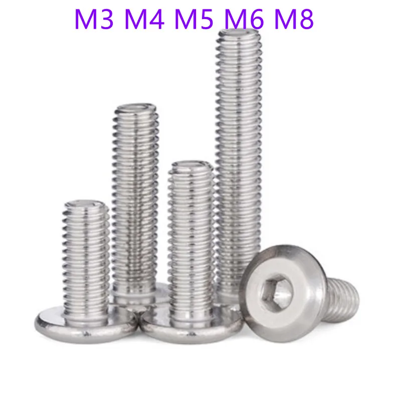 

Furniture screw M3 M4 M5 M6 M8 304 Stainless Steel Flat Hex Hexagon Socket Head Allen Furniture Rivet Screw Connector Joint Bolt