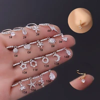 piercing jewelry new arriving stainless steel simple nose stud oval link chain nose ring stone hoop nose ring for women jewelry