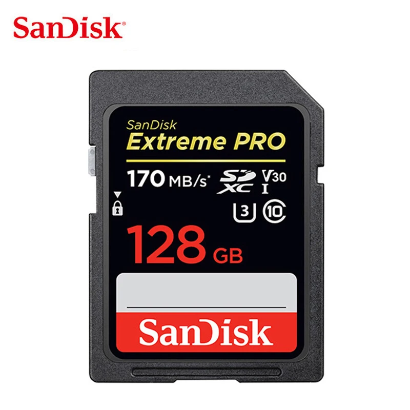 

SanDisk Extreme Pro Memory Card 32GB SDHC U3 SD Card 64GB 128GB 256GB 170MB/s SDXC UHS-I Class 10 V30 4K Flash Card for Camera