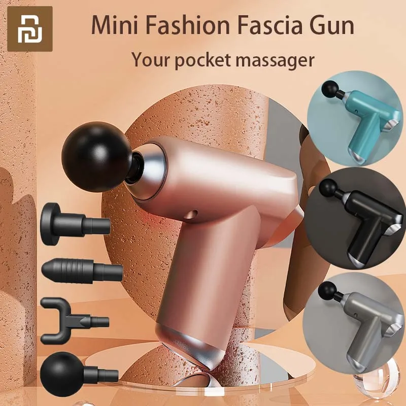 

Youpin Mijia Eco-chain New LCD Mini Fascia Gun Cervical Massage Gun Muscle Relaxation Massage 4 Massage Heads Home Office Relax