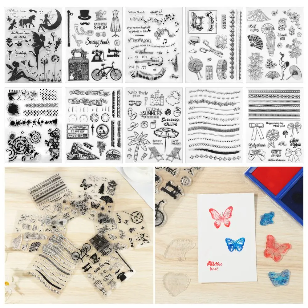 

Stationery Transparent Handmade DIY Flower&Plant Scrapbook Decoration Flower Stamps Rubber Stamp