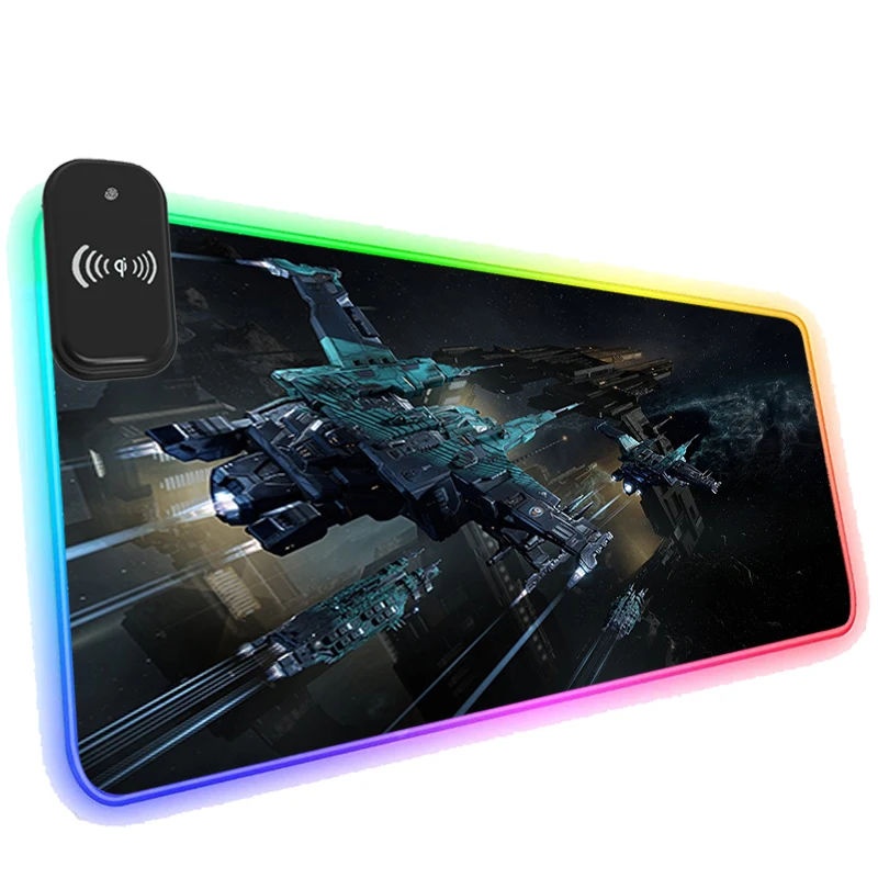 

Аксессуары для ПК, Беспроводная зарядка телефона, RGB коврик для мыши, светодиодный игровой настил, защита для онлайн-стола, HD Коврик, светящи...